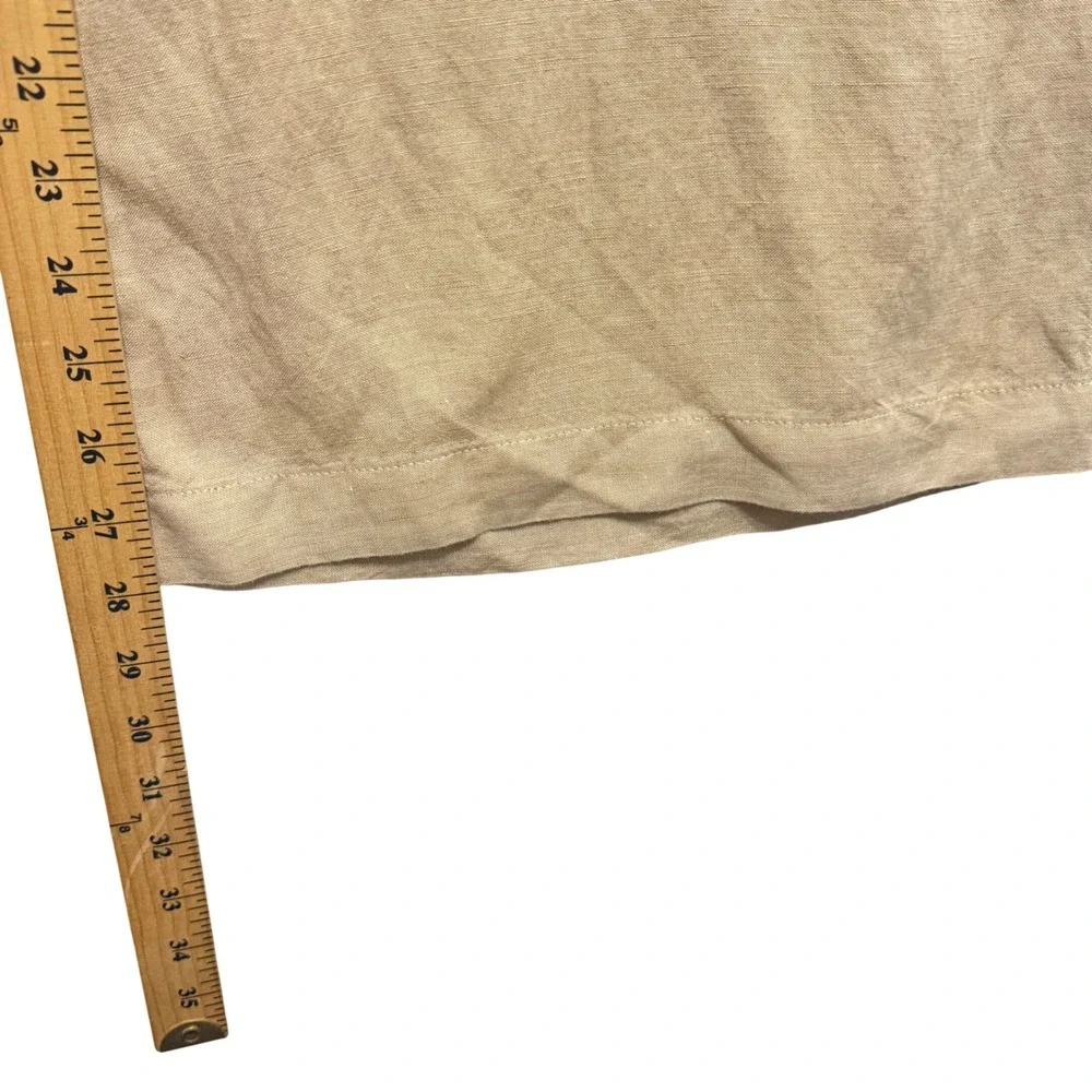 LOFT Wide Leg Linen‎ Blend Pants Womens M Tan NWT Paperbag Waist Pockets